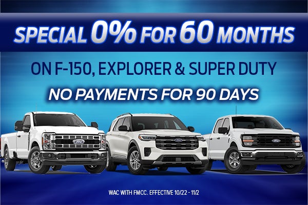 Special 0% for 60 Months and No Payments for 90 Days